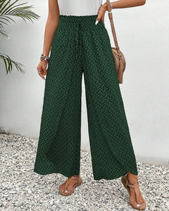 Stella | Lisette Hose mit weitem Bein und geometrischem Druck in Grün