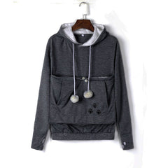 Kim - Einfarbiger Pullover mit Tiermütze in Dunkelgrau