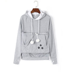 Kim - Einfarbiger Pullover mit Tiermütze in Hellgrau