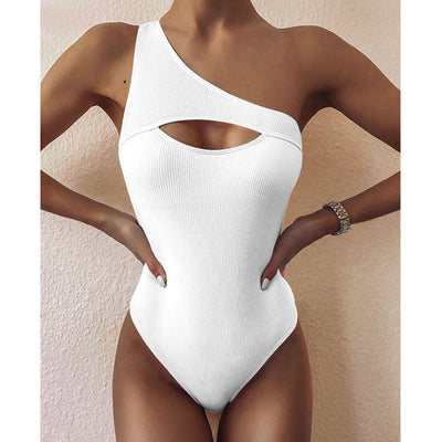 Kristi® | Neuer Bikini Einfarbiger One-Shoulder Einteiliger Badeanzug Damen