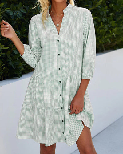 Raquel - Kariertes Button-Down-Kleid