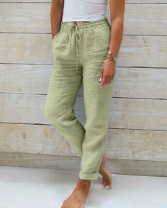 Stacy | Stilvolle Leinenhose für Damen in Grün