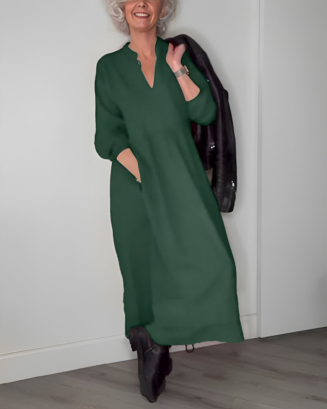 Pia - Wirbelmuster - Maxikleid