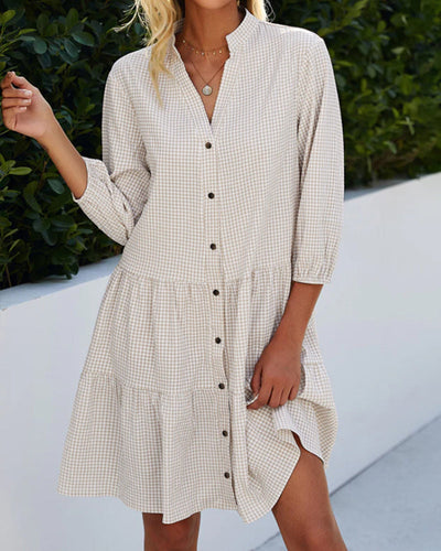 Raquel - Kariertes Button-Down-Kleid