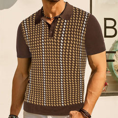 Nicholas | Spitzer Kragen Regular-Fit Poloshirt in Braun