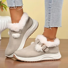 Domitilla – Wasserdichte Plüsch Winterstiefel in Beige