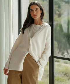 Karoline - Ultrabequemer Cardigan in Ecruweiß