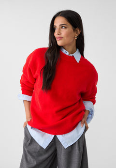 SABINA™ | Roter klassischer Pullover in Rot