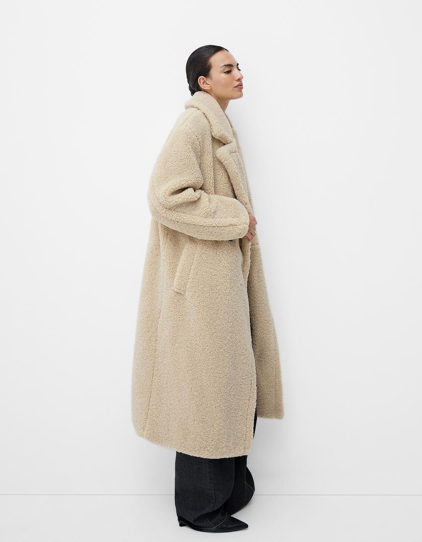 Langer Damen-Teddy-Mantel | Warme