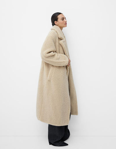 Langer Damen-Teddy-Mantel | Warme