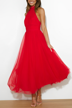 Serrena - Elegantes Rollkragenkleid für Damen in Rot