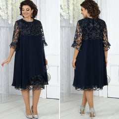 Elina | Stilvolles Damen Midikleid lässig-elegant in Schwarz