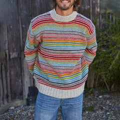 Joshua – Mehrfarbiger Strickpullover in Mehrfarbig