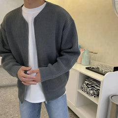 LOIC – Herren-Strickjacke – Bequemer Cardigan im Minimalistischen Stil in Grau