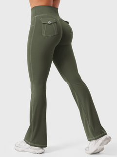 Vexaro | Flexibles Flared-Leggings für Damen Sommer in Grün