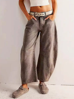 Sunva™ |  Barrel Jeans in Kamel