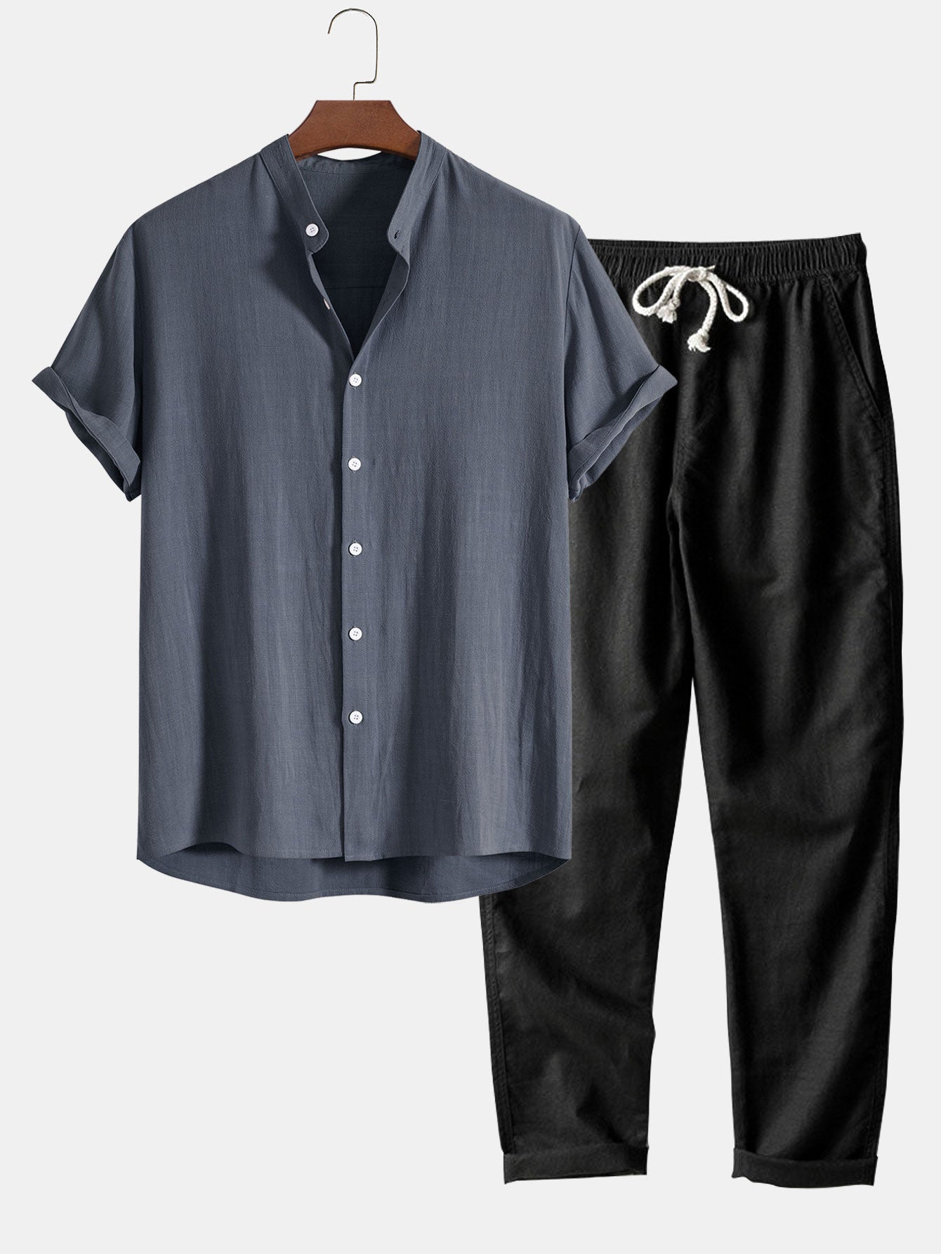Hemd- und Hosen-Leinen-Sommer-Set für Herren