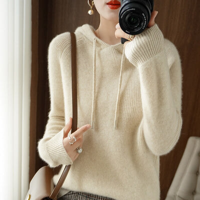 Damen Kapuzenpulli mit Langarm | Strick