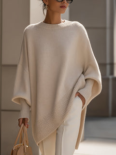 Alina – Minimalistischer Luxus-Strickpullover in Beige