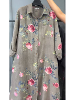 Jovie - Premium-Hemdblusenkleid aus Leinen in Sand