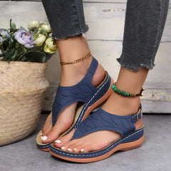 Talia - Modischen Ledersandalen in Blau