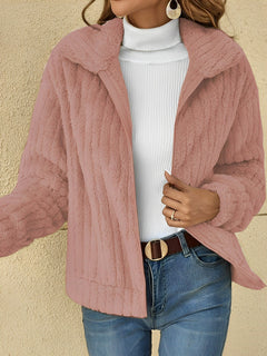 Kuscheliger Damen-Teddy-Mantel | Lässig in Rosa