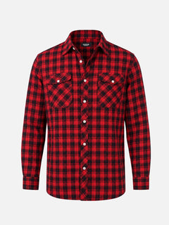 Julian | Herren Flanell Karo Hemd in Burgund