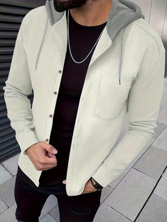 Johnathan – Lässige Kapuzen Jacke Mit Tasche in Weiß