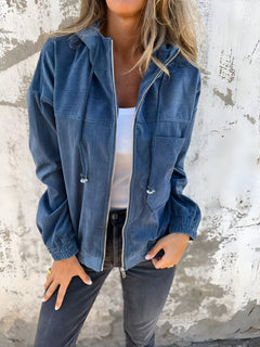 NEVAEH™ | Lässige Kapuzenweste in Blau