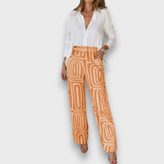 Vianne – Sommer-Set mit lockerer Hemdbluse in Orange