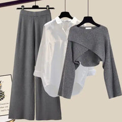 Arabelle - Gestricktes 3-Teiliges Set in Grau