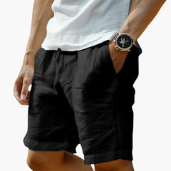 Herren Sommer Shorts mit Gummibund und Kordelzugverschluss in Schwarz