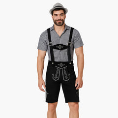 Traditionelle Lederhose für Herren - Oktoberfest 2025 in Schwarz