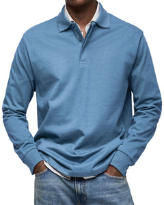 Joseba – Lässig Langärmeliges Polohemd in Blau