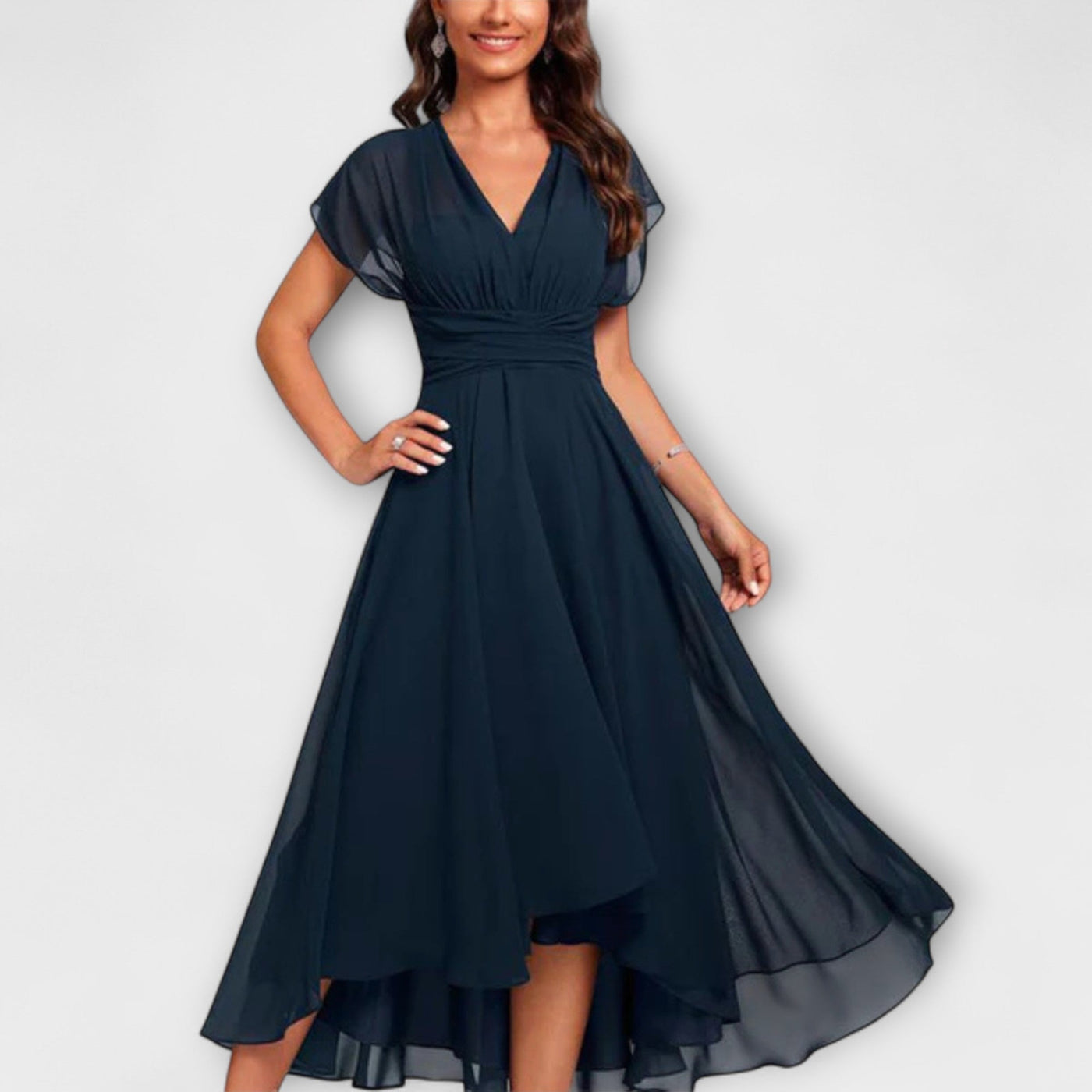 Valerie | Elegantes Maxikleid mit Fließendem V-Ausschnitt
