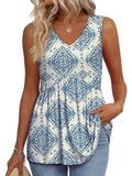 Blau Ethnisch Floral