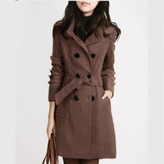 Damen Stilvoll Trenchcoat | Taillengürtel in Braun