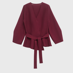 CELESTE™ | Tied Blazer in Burgundisch rot