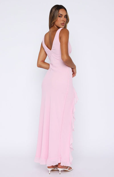 Olyne | Langes Kleid mit V-Ausschnitt