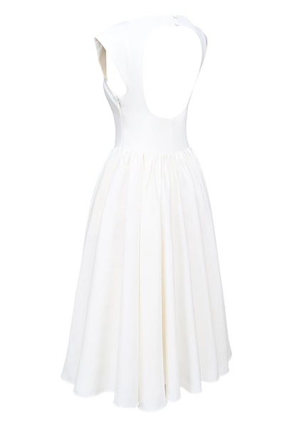 MOIRE - Elfenbein Satin Midi Kleid