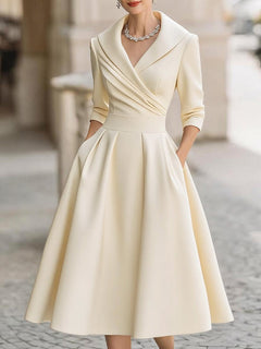 Lea™ - Elegantes Midikleid in Beige