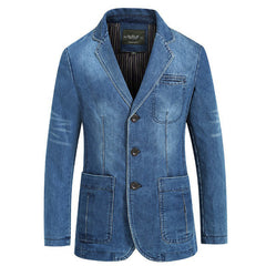 Maverick | Herren-Denim-Blazer in Hellblau