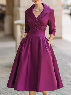 Lea™ - Elegantes Midikleid in Lila