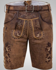Florian | Herren Klassischer Schnitt Lederhose in Braun