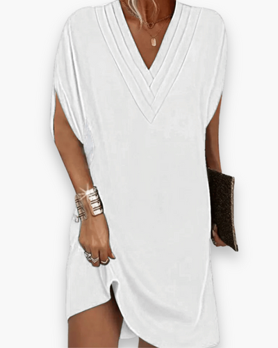Damen Elegantes V-Ausschnitt Kleid | Midi Festliche Kleider