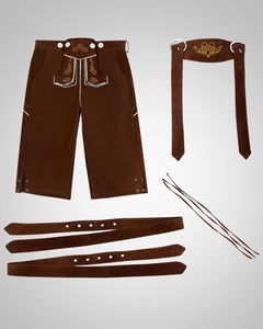 Christoph | Herren Traditionell Knielange Lederhose in Braun