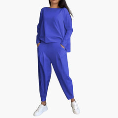 Stilvolles und gemütliches Zweiteiler-Set für Damen in Blau