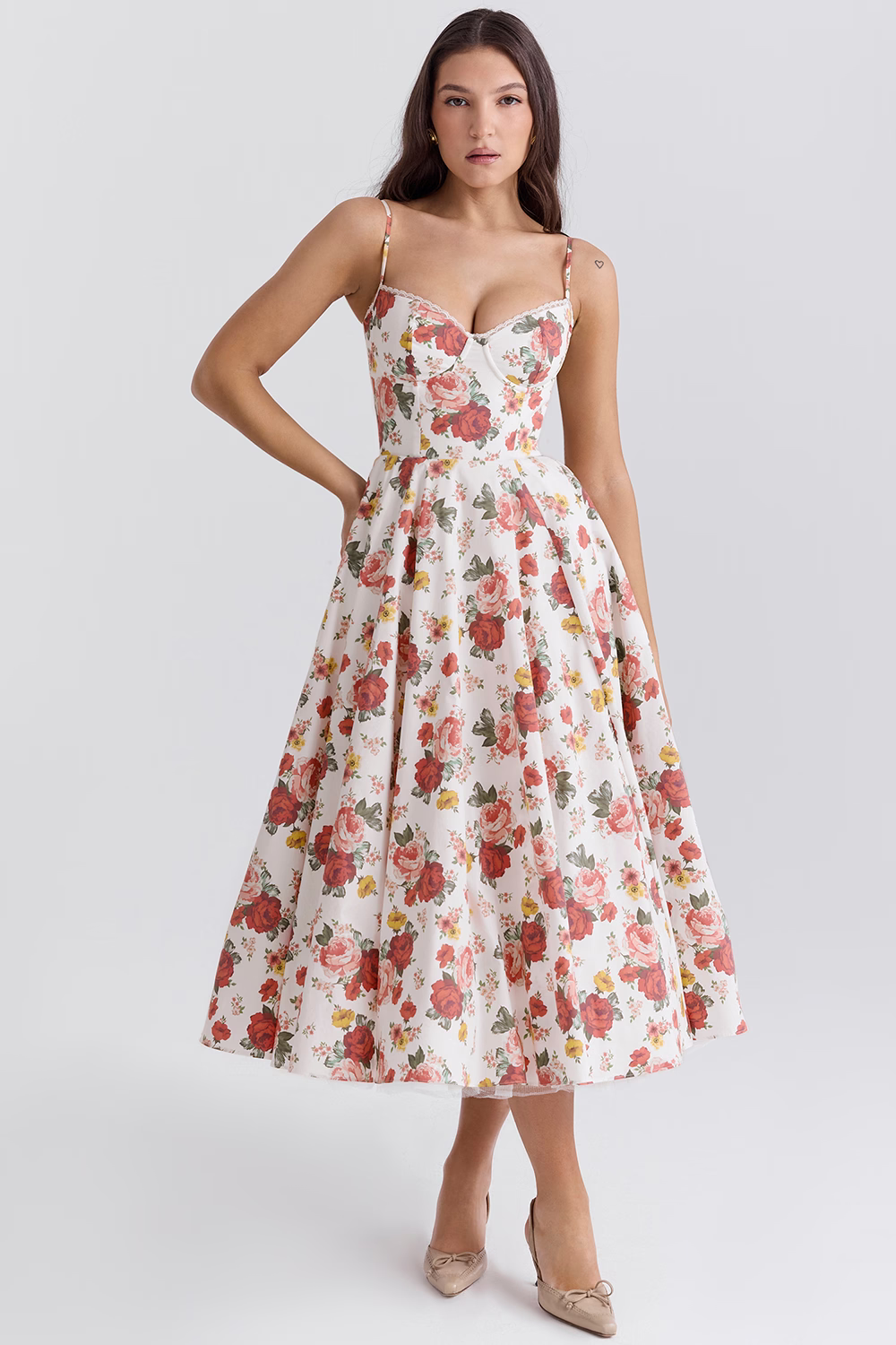 Verena® | Tailliertes Kleid mit Spaghetti-Trägern