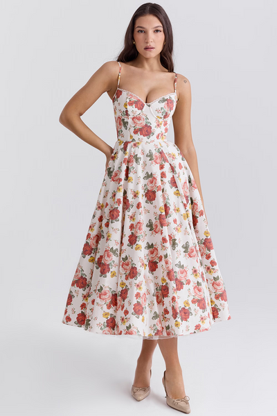 Verena® | Tailliertes Kleid mit Spaghetti-Trägern