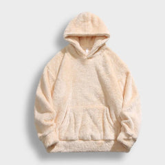 Sophie | Damen Hoodie weich & flauschig modern getragen in Beige